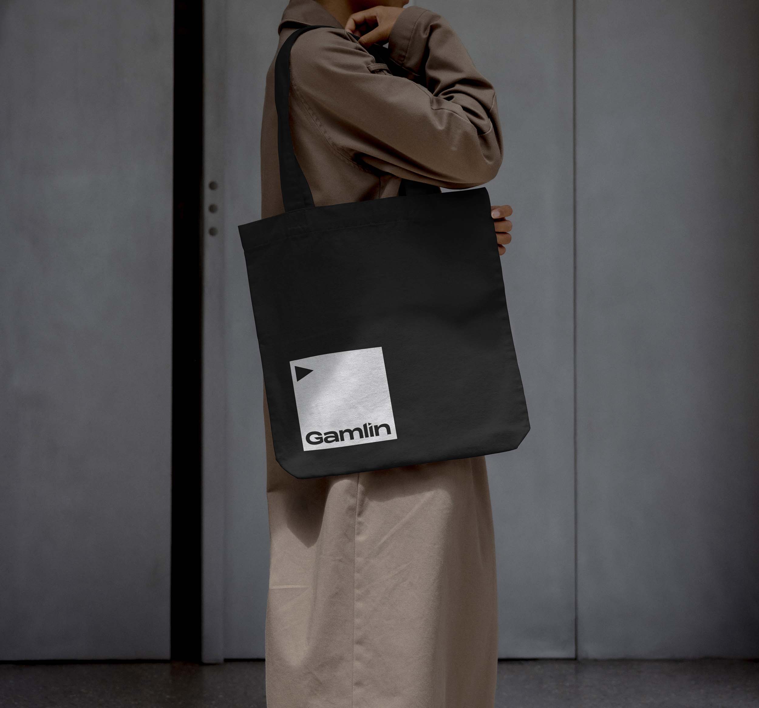 Gamlin branded tote bag mockup