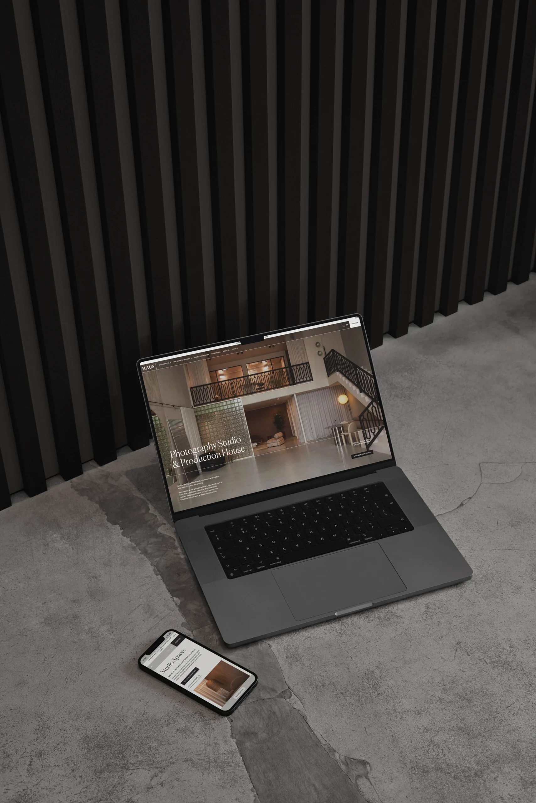 Website design shown on a laptop