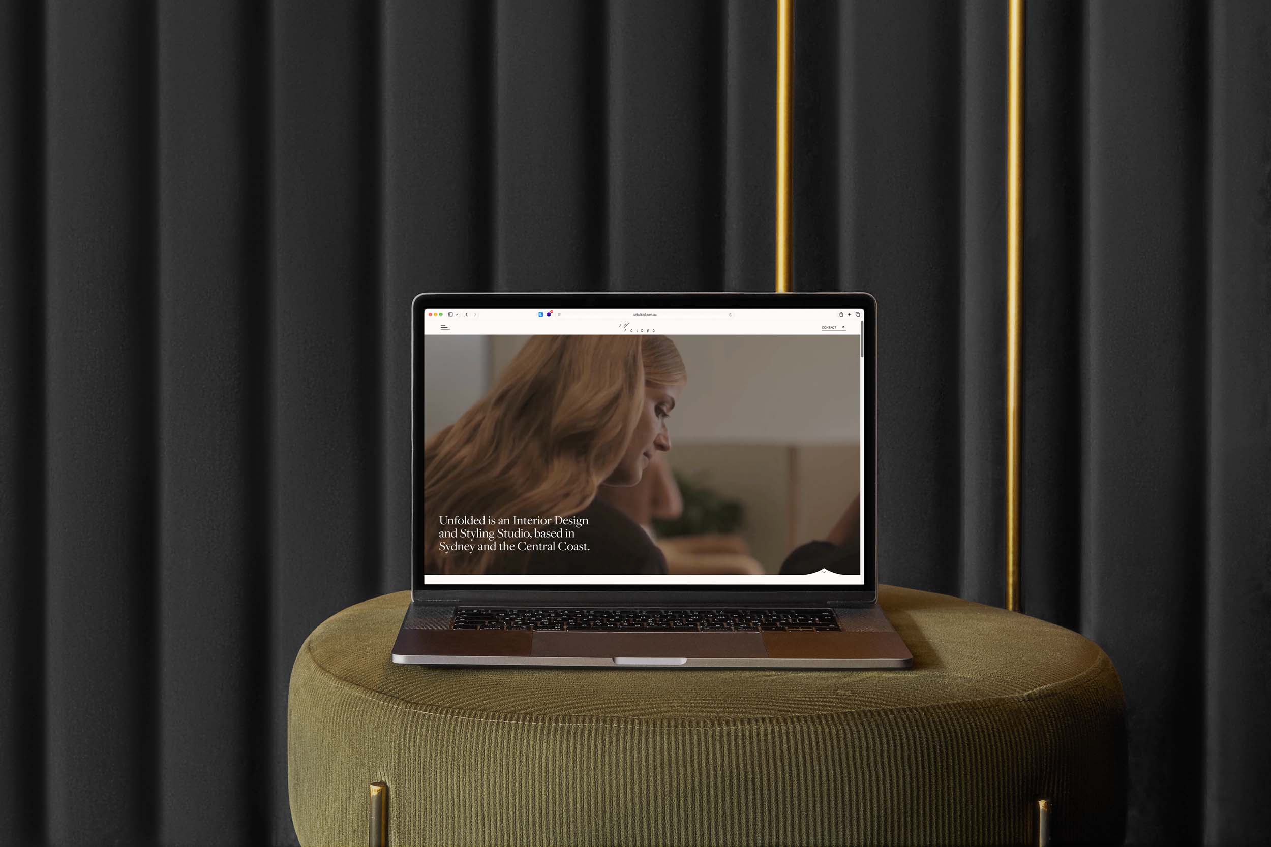 Unfolded website shown on a desktop display